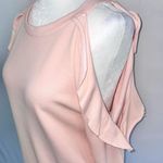 Central Park West New Ruffle Trim Cold Shoulder Sweatshirt Blush Pink Photo 8