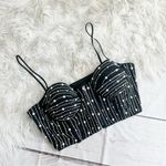 H:ours  Women's Decadence Black Sequined‎ Bustier Top Size Medium Revolve Photo 1