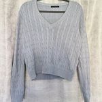 Brandy Melville Blue Cable Knit V-neck Sweater Photo 0