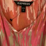 EXPRESS  Womens Multicolor Artsy V Neck Hi Low Dress Photo 2