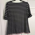 Tommy Hilfiger Women's Black and White Striped Long Sleeve Top M Photo 3