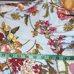 Acting Pro  medium blouse hi low tie front short sleeve blue floral print soft Photo 4