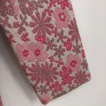 60’s Custom Pink Floral Metallic Velvet Trim Long Sleeve Maxi Dress Size M Photo 11