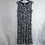 Dress Barn Black Floral Sleeveless Scoop Neck Jersey Banded Waist Dress Sz 10 Photo 9