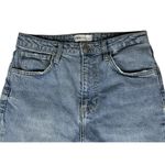 ZARA Womens Cropped Jeans Frayed Hem Blue Wash Straight Leg High Rise US 6 EU 38 Photo 3