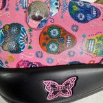 Alegria ‎ Keli Sugar Skulls Pink Nursing Clogs Día de los Muertos Shoes Size 38 Photo 3