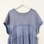 Free People  Stacy Midi Dress Grey Denim Tiered Flowy Size XS Photo 2