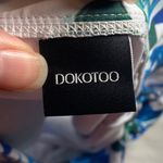 DOKOTOO High Waist Swim Bottom Womens Size XL Tropical Floral Tie Side Blue Photo 2