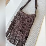 American Eagle Vintage Outfitters Brown Genuine Suede Fringe Shoulder Bag Photo 13