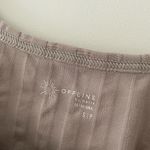 Aerie Offline Nude Ribbed OG Groove Lettuce Hem Crop Top Bralette Photo 3