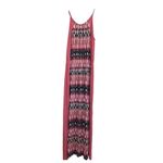 New York & Company High Neck Maxi Dress in Pink Geometric Pattern S/M Photo 2