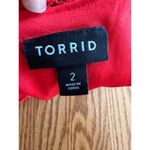 Torrid Skater Dress Size 2X Red High Neck Lace Mesh Sleeveless With Tie Waist Photo 9