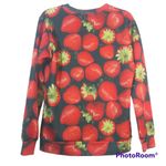 I SWAG EAT ME Strawberry Print Long Sweatshirt Novelty Size L Black Size L Photo 1