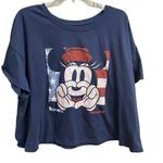 Disney  Minnie Mouse Cropped Tee Size 3X Graphic Print Flag Red White Blue Photo 0