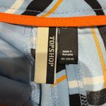 Topshop  Blue Orange Striped Wide Leg Pants Trousers High Rise 6 Photo 3