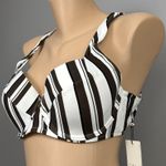 Calia Carrie Underwood Swim Bikini Top 36C Brown White Stripe Underwire New Size undefined Photo 2