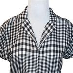 Beach Lunch Lounge Gingham Plaid Cuffed Button-Up Shirt Style LCT5020 Women Sm Photo 2