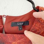 SABA 100% Silk Ruched Fitted Dress Sz 8 Red Photo 2