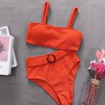 Boutique 893 orange ribbed high waist swimsuits Photo 0