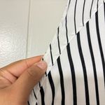 11.1 TYLHO Womans Shirt Dress White /Black Striped Sleeveless Size M Black Size M Photo 6