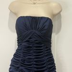 Disney Kirstie Kelly Ruched Mini Dress Satin Blue Strapless 6 Y2K Cocktail Chic Photo 2