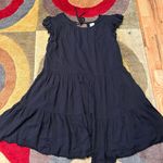 Aritzia Wilfred Sidonie Dress Black Mini Dress Ruffle Back Tie Size XS Photo 0
