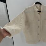 Eileen Fisher Ivory Organic Cotton mandarin collar oversized Jacket size S/M Photo 4