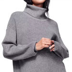 Free People turtleneck tunic sweater Size L Cozy Boxy Oversized gray Photo 0