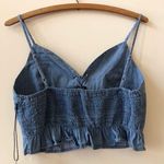 Active USA Denim Cropped Ruffle Top Photo 3