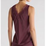 Nordstrom Lace Trim Satin Tank in Purple Photo 1