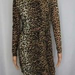 Ganni NWT Ruched Leopard Print Mini Dress Animal Print Photo 5
