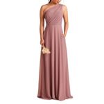 Birdy Grey  Dress Womens Small Kira Deep Mauve‎ Chiffon One Shoulder Bridesmaid Photo 8