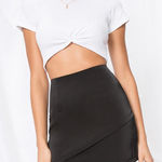 superdown ‎ Saira Satin Mini Skirt in Black Sz S Photo 0