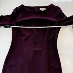 Calvin Klein  Purple 3/4 Bell Sleeve White Faux‎ Pearls Trim Sheath Dress Size 4 Photo 7