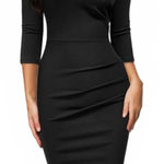 Miusol Retro Style Black 3/4 Sleeve Knee Length Pencil Dress Size XL Photo 0