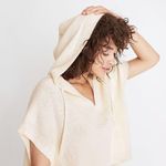 Madewell Poncho Hoodie Sweater Side Tie Hooded Cape Cream Oversized Size XXS Photo 8
