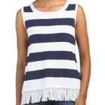 Sail To Sable  Hydna Fringe Sweater Tank Top Sz Medium GUC Nautical Round Neck Photo 1