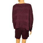 Free People Beach Lena Knit Sweater PulloverShorts Set Size S NWOT Purple Photo 4