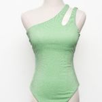 Becca - Glimmer One-Shoulder One Piece Swimsuit in Sparkling Lime Green Photo 1