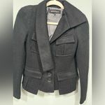 Nanette Lepore Womens Hooded Black lined Blazer Asymmetrical collar size S Photo 1