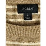 B33 J. Crew 100% cotton striped Women long sleeve sweater size large Tan Photo 3