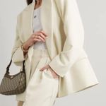 The Frankie Shop Corrin Grain de Poudre Ivory White Oversized Blazer Large $400 Photo 0