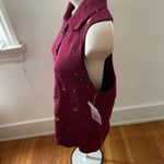 Classic Elements NWOT vintage  burgundy embroidered floral bead vest S dead stock Photo 3