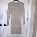 Mak Long Sleeve Cable Knit Sweater Midi Dress Tan Size L Photo 1