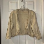 Peter Nygard  Tan Ruffle Trim Open Front Cropped Cardigan 1X Photo 0