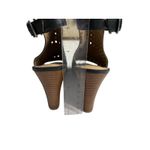 Johnston & Murphy Braley Perf Wedge Black Peep Toe Cage Sandals 7M Preppy Photo 6