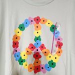 Flower peace sign green shirt women's XXL by The phluid project Photo 2