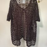 Madison Leigh  Dark Brown Crochet Top Photo 1