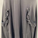 Vintage 70s Ruffled Pockets Mini Dress Black Fit & Flare Ruffles Scoop Womens XS Photo 4