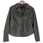 Torrid Women’s Fab Mix Faux Leather Full Zip Moto Jacket in Grey Size 1X 14/16 Photo 3
